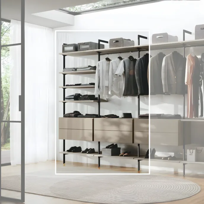 cabina con telaio a muro