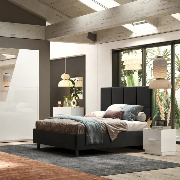 camera con letto velluto