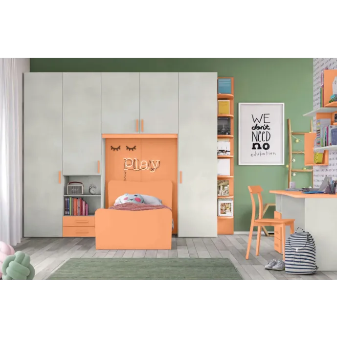 cameretta arancio e bianca