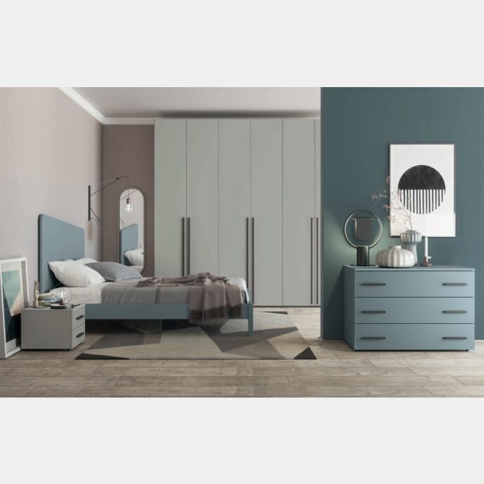 Camera da letto a prezzo basso, Rovere gesso e Grigio Dorian