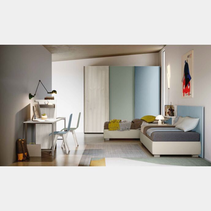 Cameretta da ragazzi in Bianco altea, Agave e Carta da zucchero