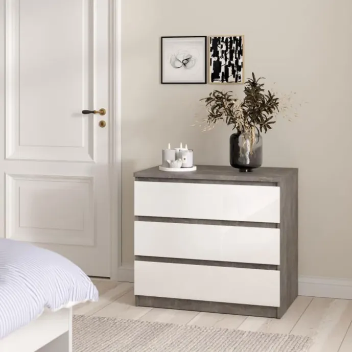 cassettiera Bianco lucido