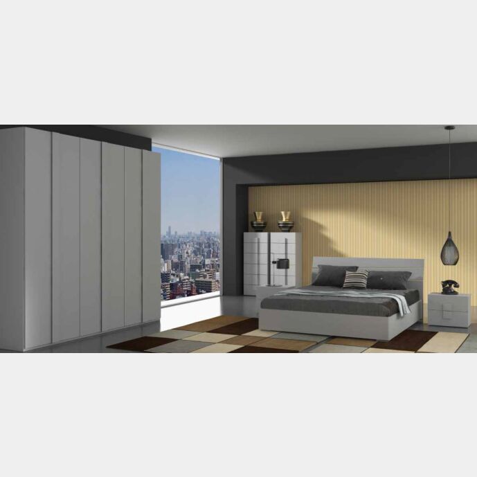 Camera matrimoniale completa Cardellino in finitura Larice bianco