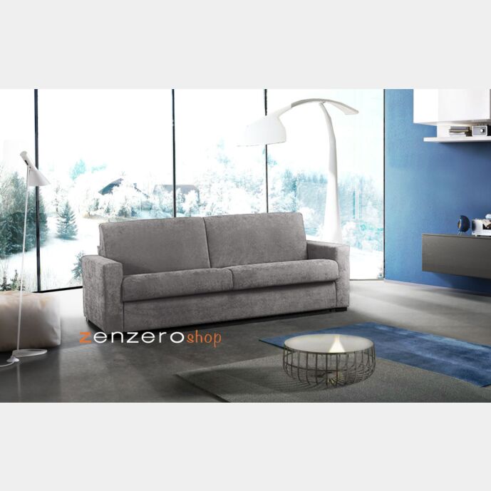 Divano letto modello Denali, sfoderabile a 3 posti maxi finitura Grigio cenere