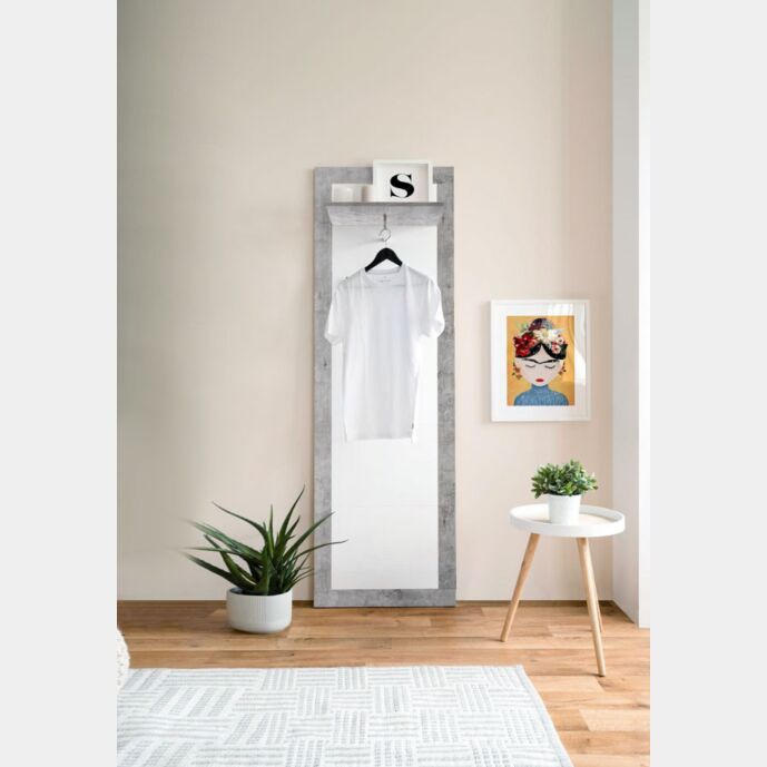 Appendiabiti da ingresso, finitura bianco lucido e beton