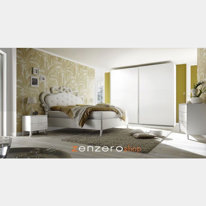 Camera matrimoniale ROMANTIC moderna finitura bianco opaco