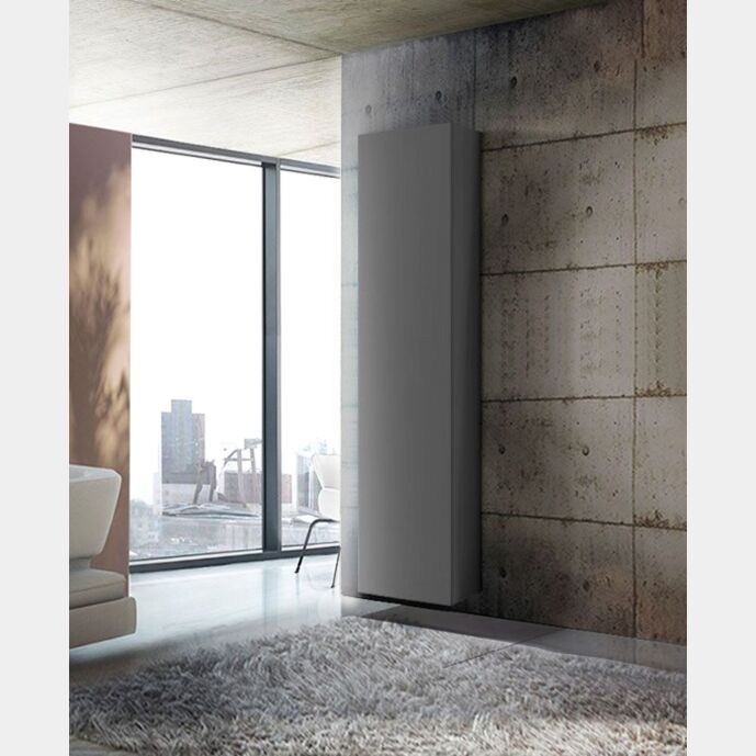 Colonna sospesa con anta battente, finitura Antracite, Made in Italy