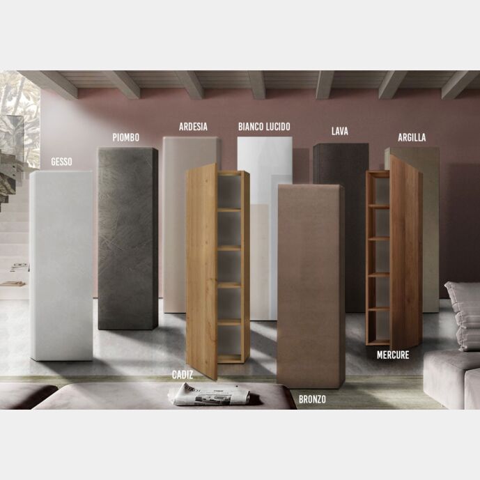Colonna larga L.55 cm a terra, disponibile in diverse finiture, 100% Made in Italy