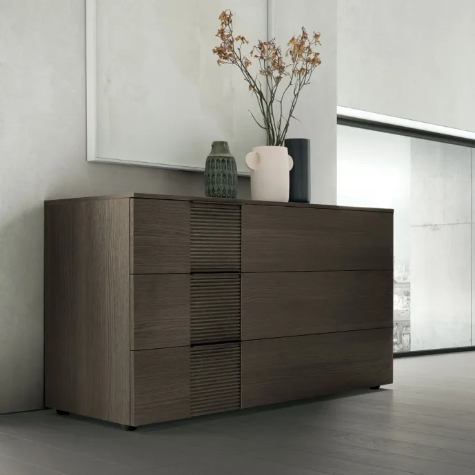 Comò Bliss Tomasella, Rovere moka e Cannettato, L.135 H.76