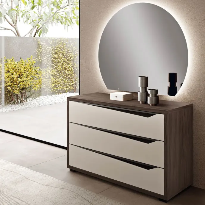 Comò 3 cassetti, Noce vanguard e Corda, L.119 Zenzero Shop