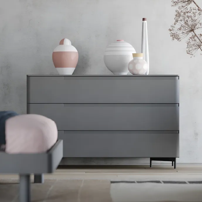 comò laccato piombo