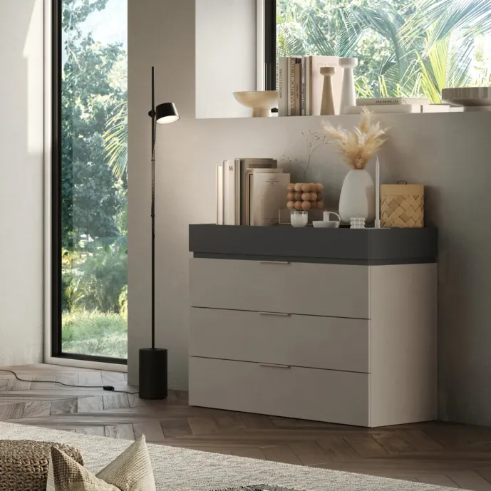 comò antracite e cashmere