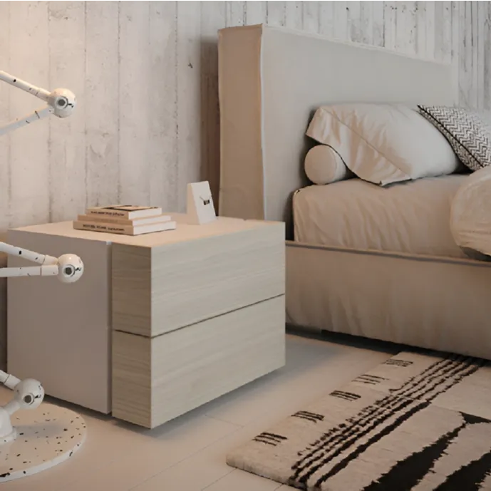 comodini 2 cassetti cenere