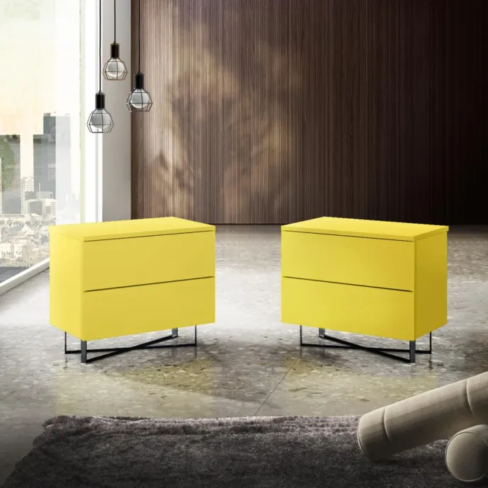 comodini gialli laccato