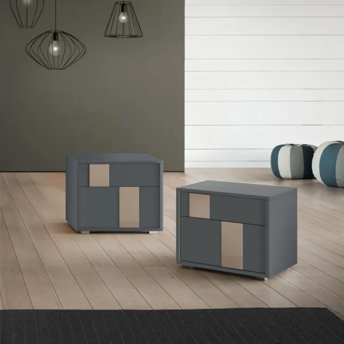 comodini grigi laccati