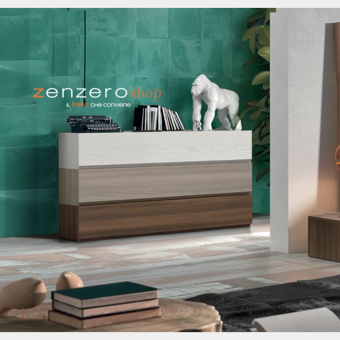 Comò largo Tricolor con 3 cassetti di alta qualità