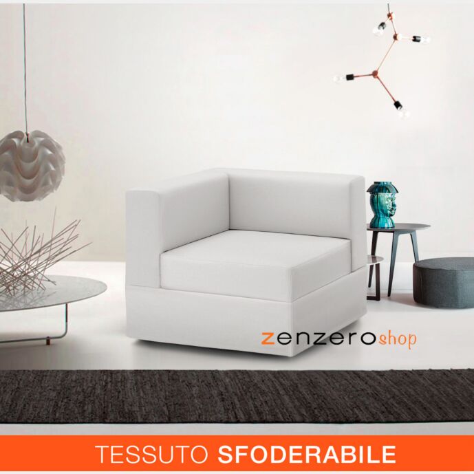 Divanetto angolare per divani componibili, finitura bianco
