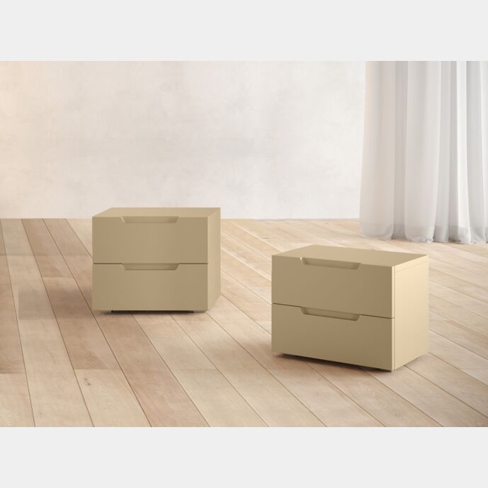 Comodini moderni Collezione Orizzonte, finitura Papiro Zenzero Shop