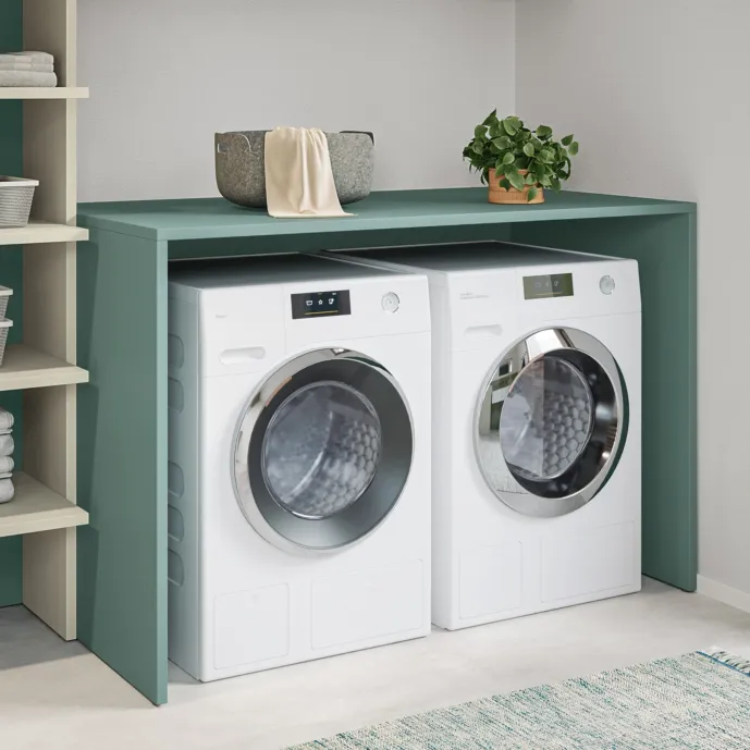 Coprilavatrice e asciugatrice a giorno, Verde alpi, L.130