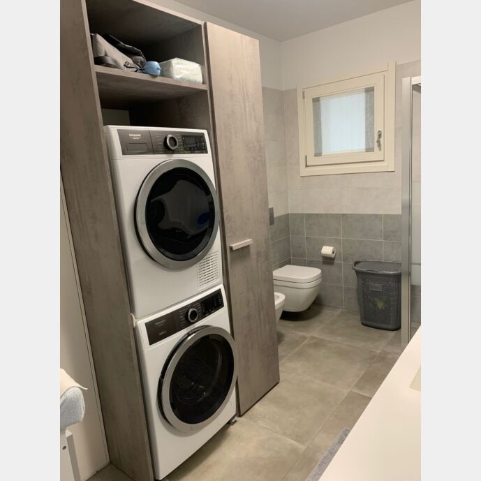 Conveniente Mobile copri lavatrice e asciugatrice a 4 ante ante, Cemento masdar