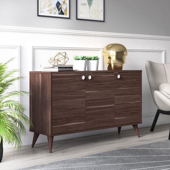 Madia Ankara bianca, 3 ante e piedini a cono