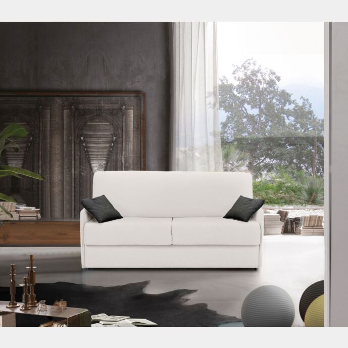 Divano letto Charlie Latte, 3 posti