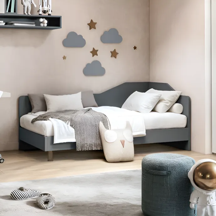 divano letto angolare blu