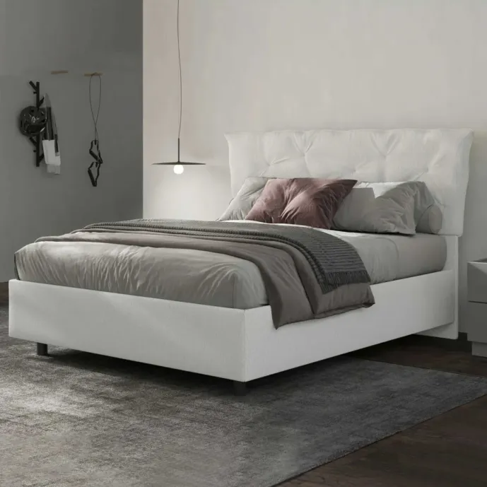 letto bianco ecopelle