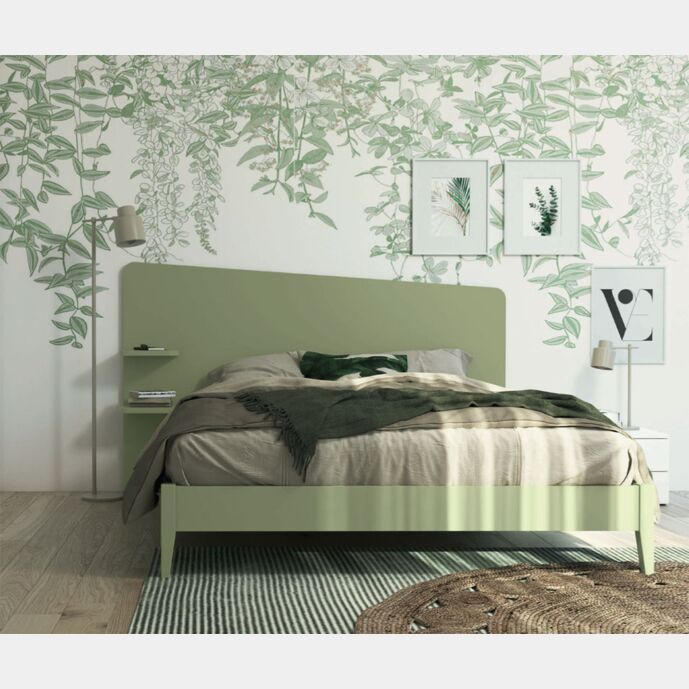 Letto matrimoniale Edge plus in finitura Rovere gesso