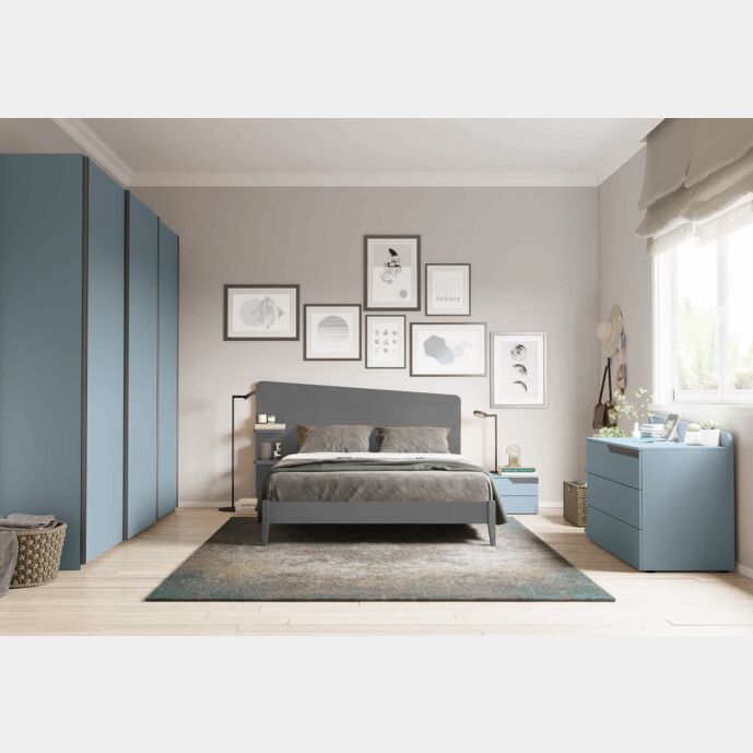 Camere matrimoniali moderne a prezzi bassi, Cadaques e Grigio titanio