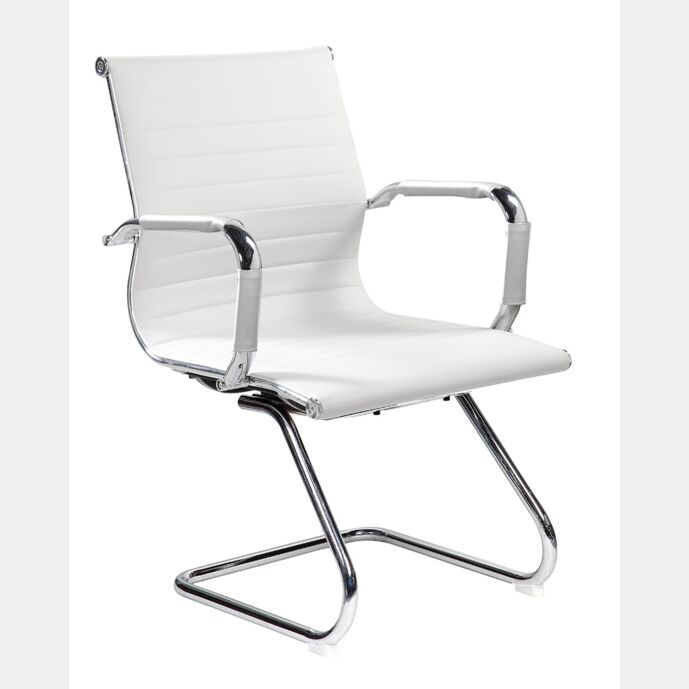 Poltrona da attesa con slitta e braccioli, Bianca