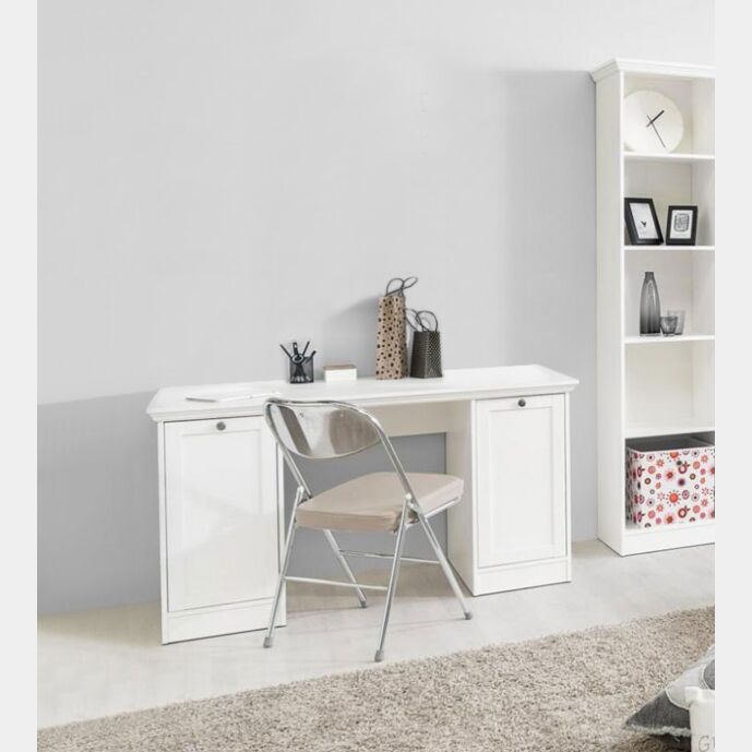 Scrivania per zona studio con 2 ante finitura Bianca