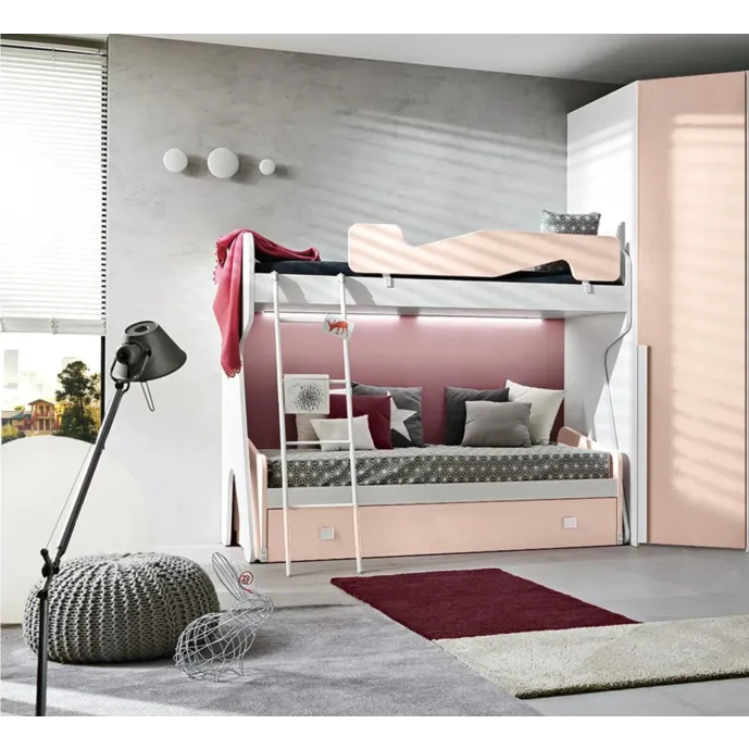 letto castello rosa antico