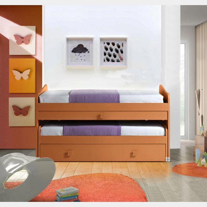 letto multiuso 3 posti arancione