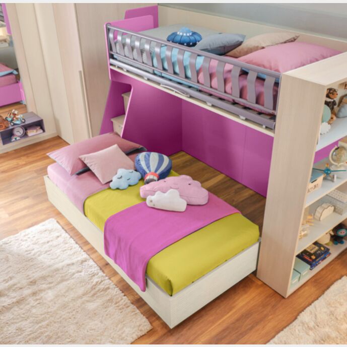 Letto sommier con ruote Moretti Compact, 80x200, finitura betulla