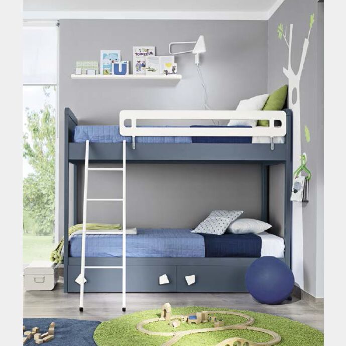 Letto castello bambini blu opale