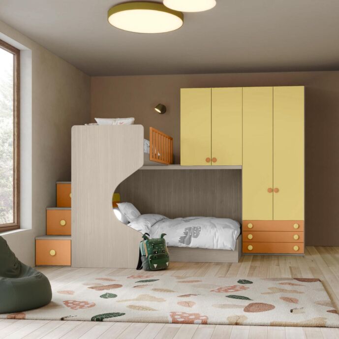 soppalco ad angolo giallo