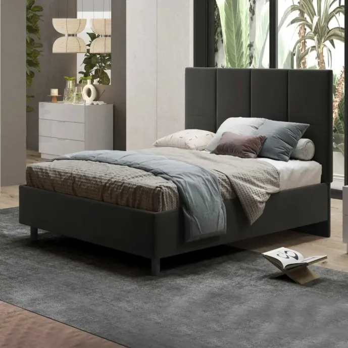 letto 1 piazza e mezza grigio