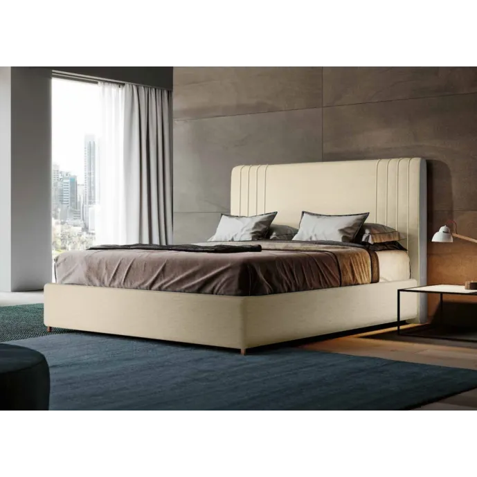 letto matrimoniale finitura panna