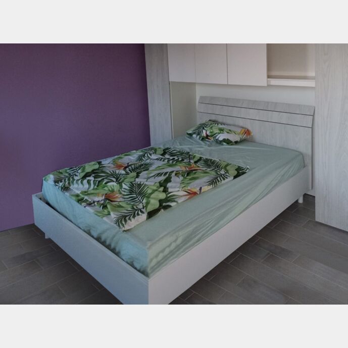 Conveniente Letto matrimoniale in legno grigio della collezione Like