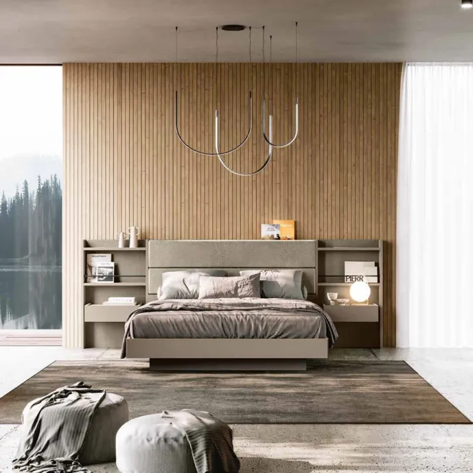 letto grigio seta e visone