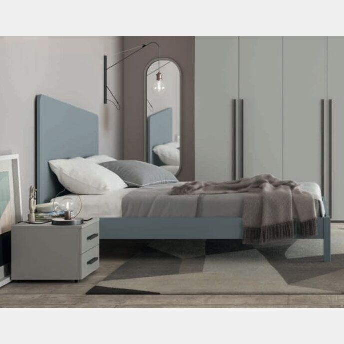 Letto matrimoniale finitura Rovere gesso