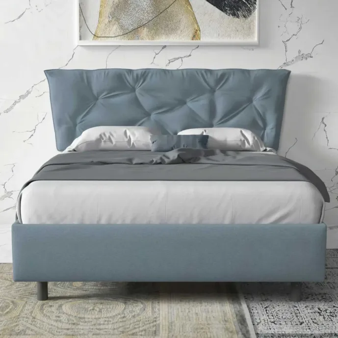 letto azzurro matrimoniale