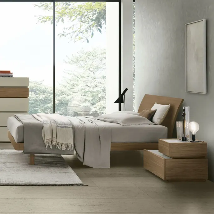 Letto Narciso Tomasella, finitura Noce ambra Zenzero Shop