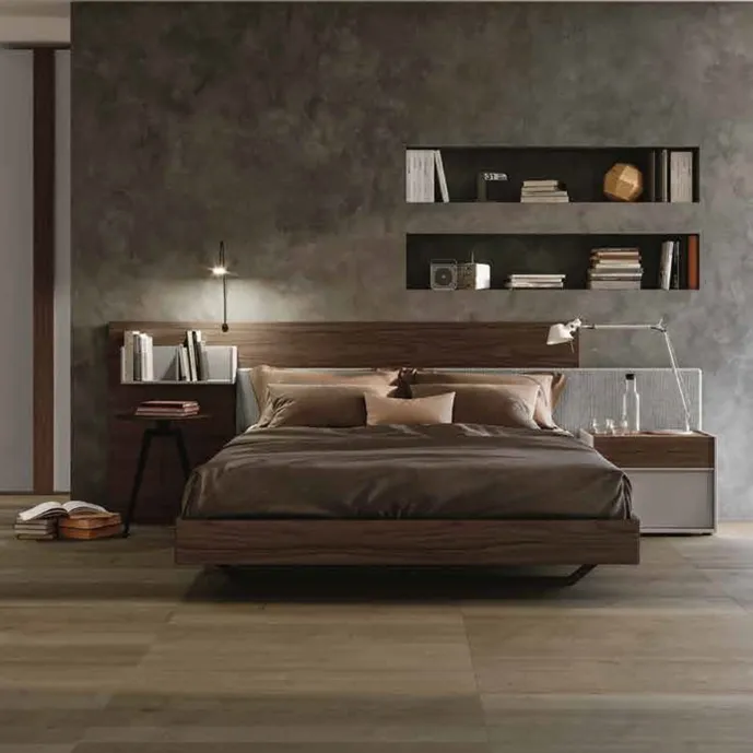 letto matrimoniale noce moro