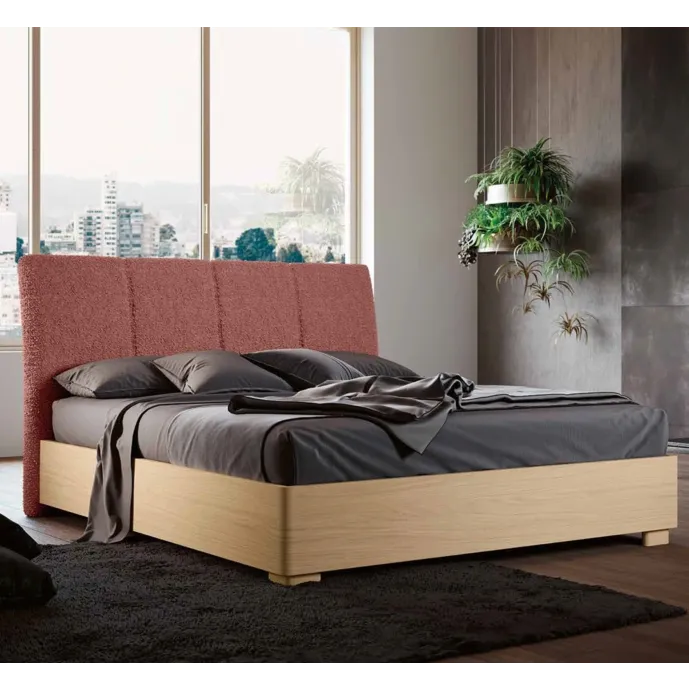 letto moderno con testata rosa