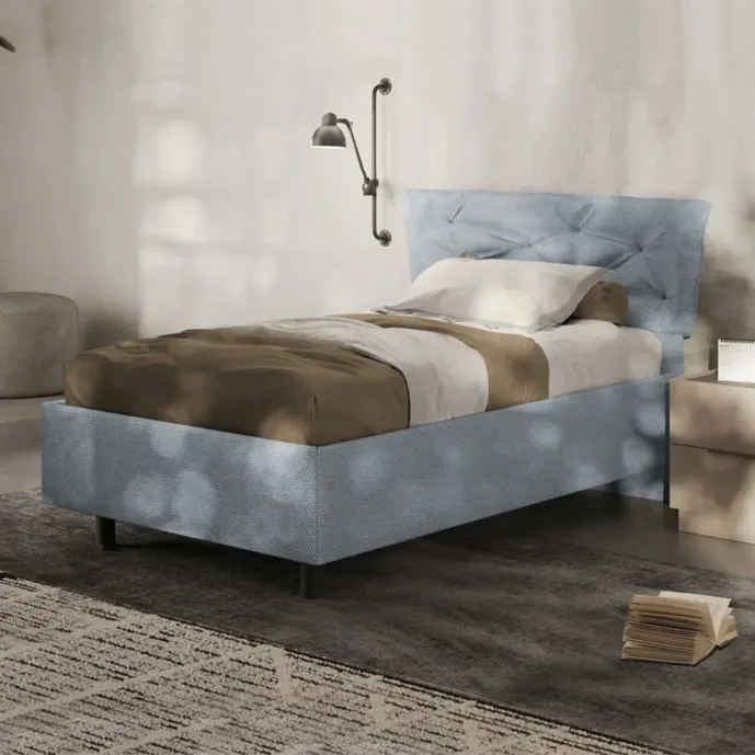 letto singolo azzurro