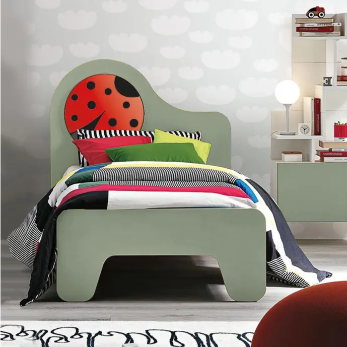 letto singolo verde salvia moderno