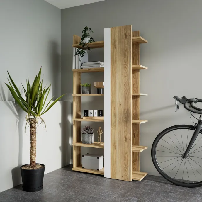 libreria bianca e rovere