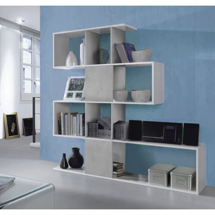 Libreria moderna Bianca e Cemento